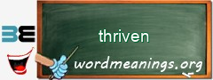 WordMeaning blackboard for thriven